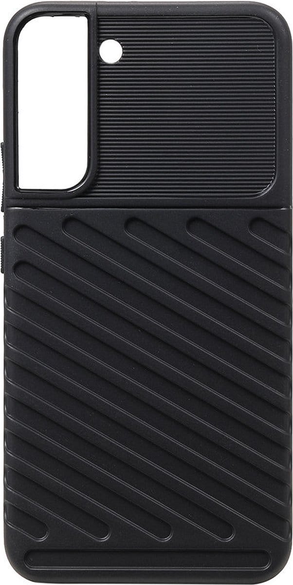 Shop4 - Samsung Galaxy S22 Plus Hoesje - Harde Back Case Rugged Texture Zwart