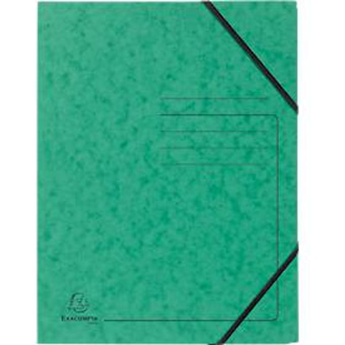Exacompta hoekmap, DIN A4, met elastiek, labelbaar, Colorspan karton, 355 g/m², groen