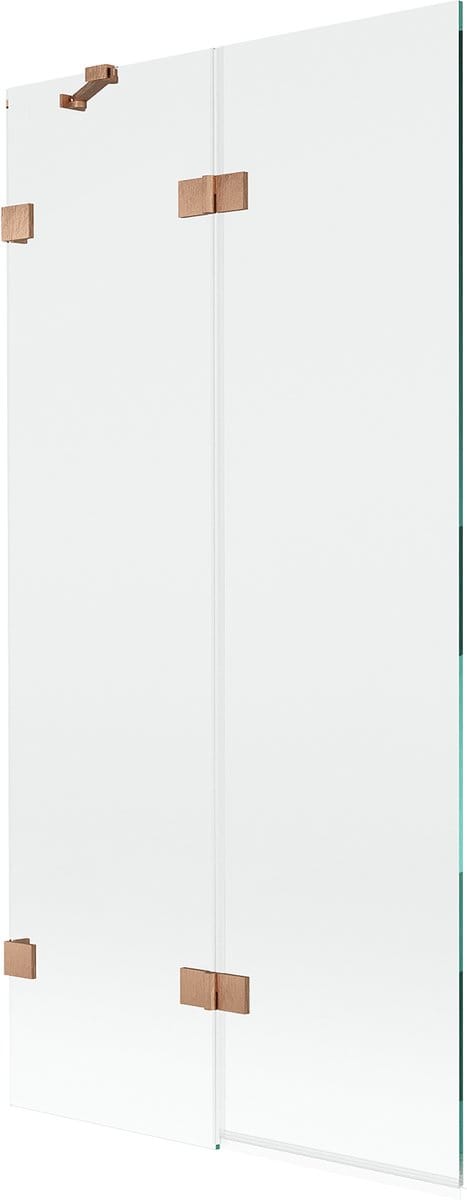 Mexen Lunar douchewand 2-vleugelig links 90 x 150 , transparant, geborsteld koper - 897-090-100-65-00-L