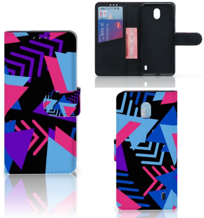 Nokia 1 Plus Book Case Funky Triangle