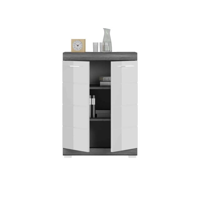 Scout ladekast wit hoogglans MDF TZ rook zilver NB - 37x60x85cm