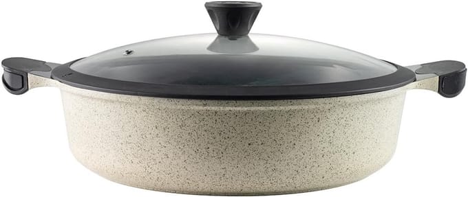 Grote Koekenpan met Antiaanbaklaag en Glasdeksel - 32 cm - PFAS-vrij
