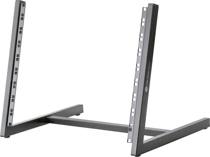 König & Meyer 40900 tafelrack 8 HE, zwart, schuin - Studio racks