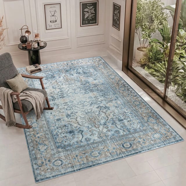 Muratap Vintage vloerkleed santorini creme multi wasbaar- 200x290 cm
