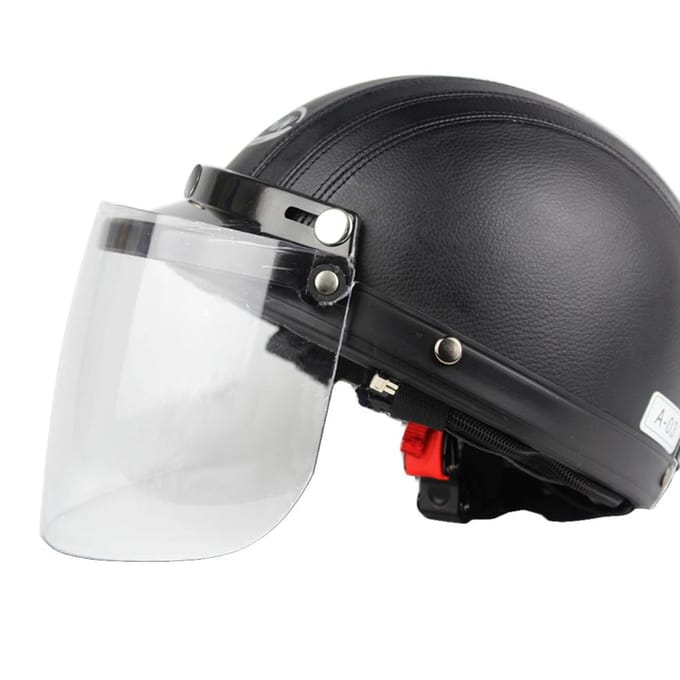 Universele 3 Snap Flip Up Vizier Schild Lens voor Retro Open Face Motorfiets transparant