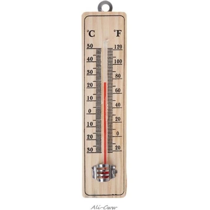 Wandthermometer - Nieuw - Binnen/Buiten - Celsius/Fahrenheit aflezing - Hout - 15cm
