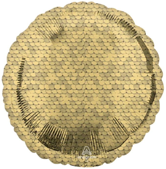 RIETHMULLER - Ronde aluminium ballon met gouden schubben 43 cm
