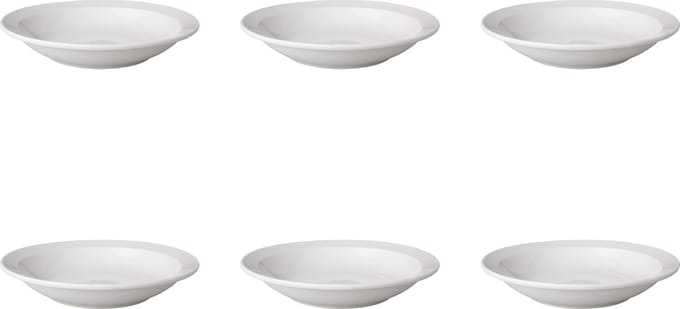 Mammoet - Pastabord - Budgetline - 21,5 cm - Wit - Porselein - 6 stuks