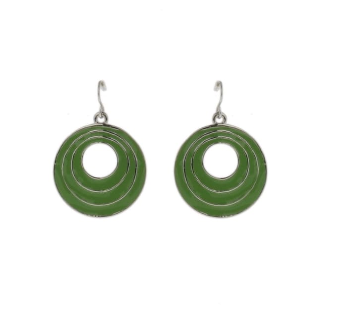 Behave - Oorbellen - Rond - Groen - Retro stijl - 3.5 cm - Dames