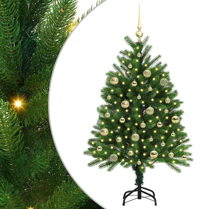 vidaXL - Kerstboom - met - 150 - LED - met - standaard - Groen - 120 - cm - PE