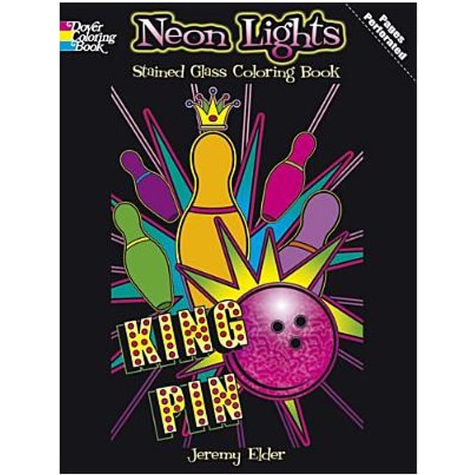 Neon Lights Stained Glass Coloring Book - Elder