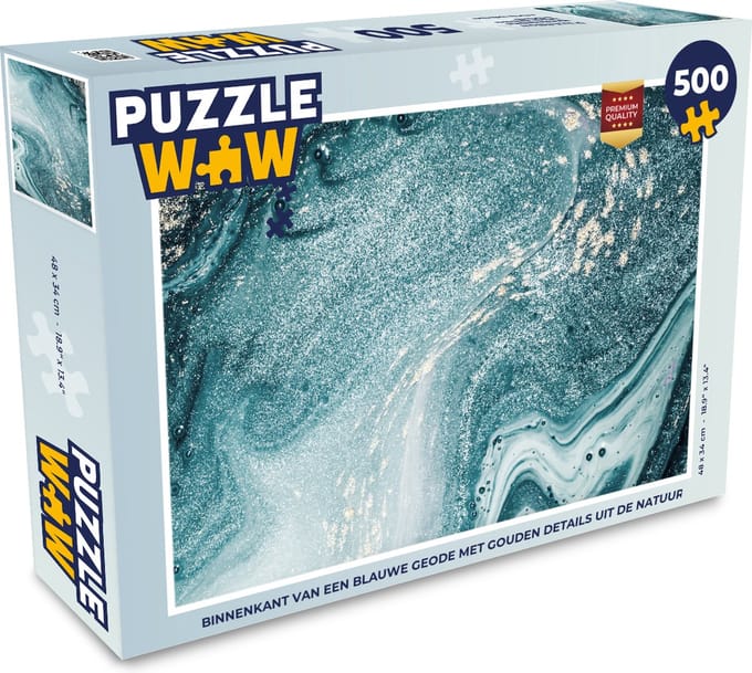 Puzzel Marmer look - Blauw - Luxe - Legpuzzel - Puzzel 500 stukjes
