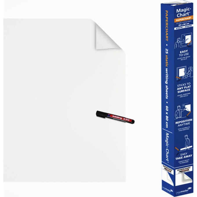 Magic-Chart Legamaster Paperchart folie 60x80cm wit 25 vel