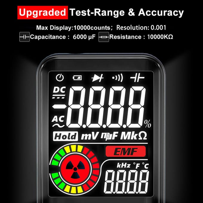 BSIDE S20 Intelligente EMF-multimeter Elektromagnetische stralingsdetector 3,5-inch kleurendisplay zwart
