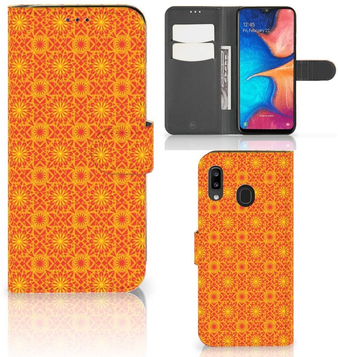 Samsung Galaxy A30 Telefoon Hoesje Batik Oranje