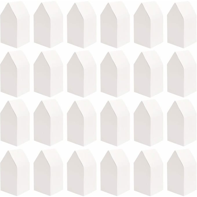 Adventskalender kartonnen huisjes - Wit