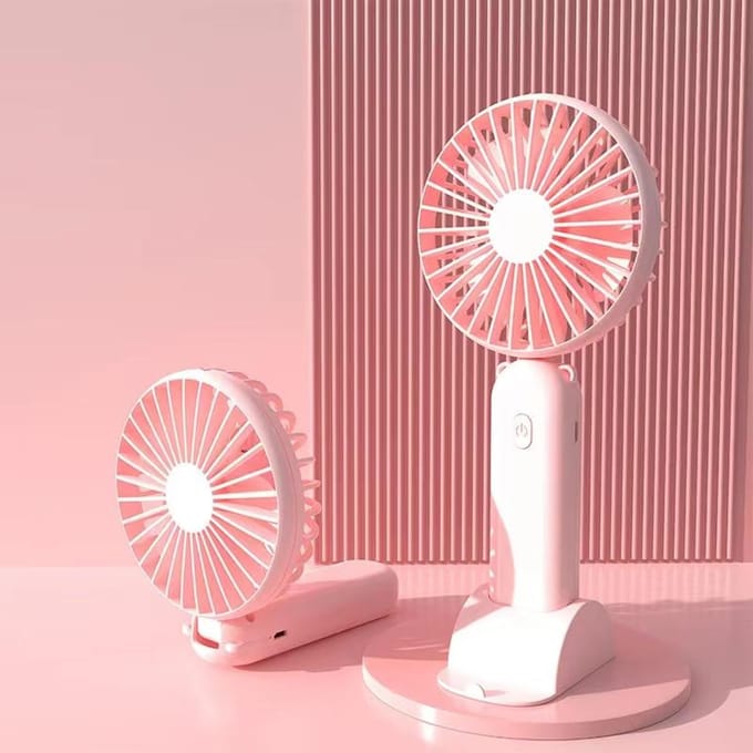2024 Draagbare kleine ventilator met USB-aansluiting, digitaal display, stil, voor op kantoor, bureau, studentenkamer, buitenventilator