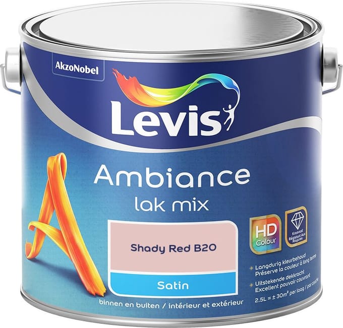 Levis - Ambiance Lak Satin Mix - Shady Red B20 - Mengverf - 2,5 L