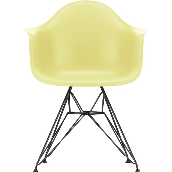 Vitra DAR Eames Plastic Armchair - citron RE - zwart