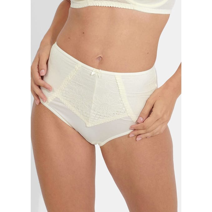 Maxislip van microvezels met kant - champagne - Gr. 54 van Goldner Fashion