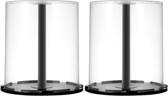 Pack of 2 CD/DVD Storage Bucket Made of Transparent Plastic Space for 100 Discs Practical CD Organiser for Home and Office