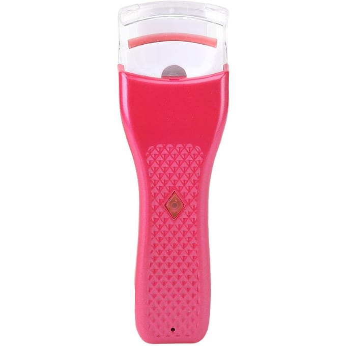 Verwarmde Wimperkruller Oplaadbaar LED Verlichting Langdurig Handheld Wimperverwarming Kruller Roosrood rozerode kleur