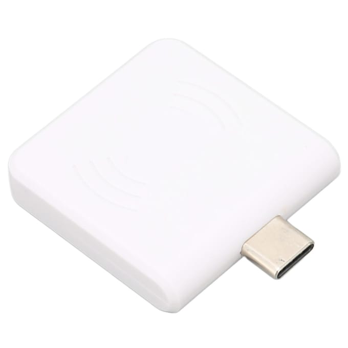 R65 voor RFID Smartcardlezer Type C Telefoon OTG Kaartlezer 125Khz13.56Mhz IDIC Lezer white