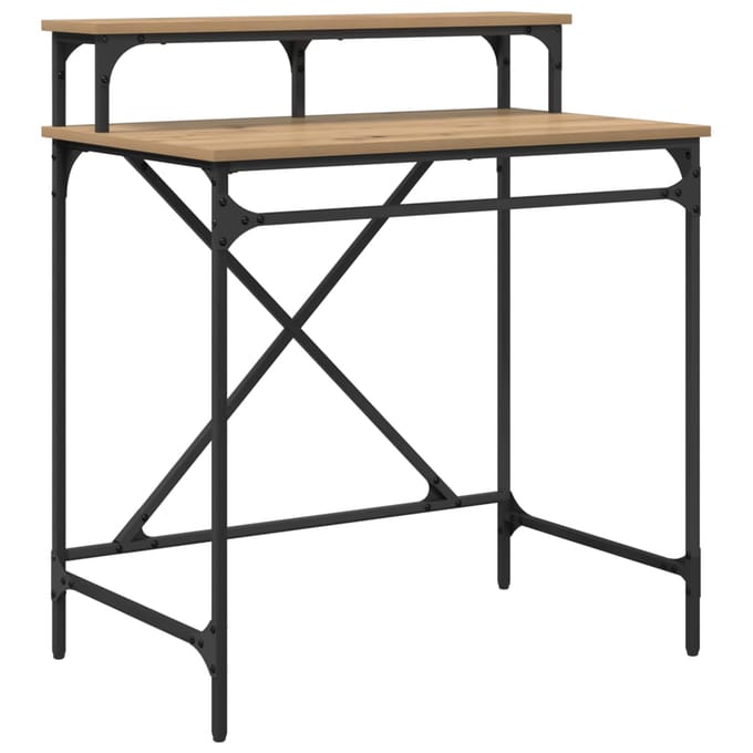 vidaXL - Bureau - Artisan - Eiken - 80 - x - 50 - x - 90 - cm - Bewerkt - hout