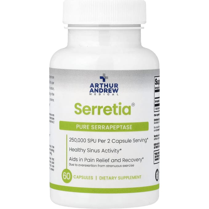 Arthur Andrew Medical, Serretia®, 60 Gélules (12 5000 UFP par gélule)