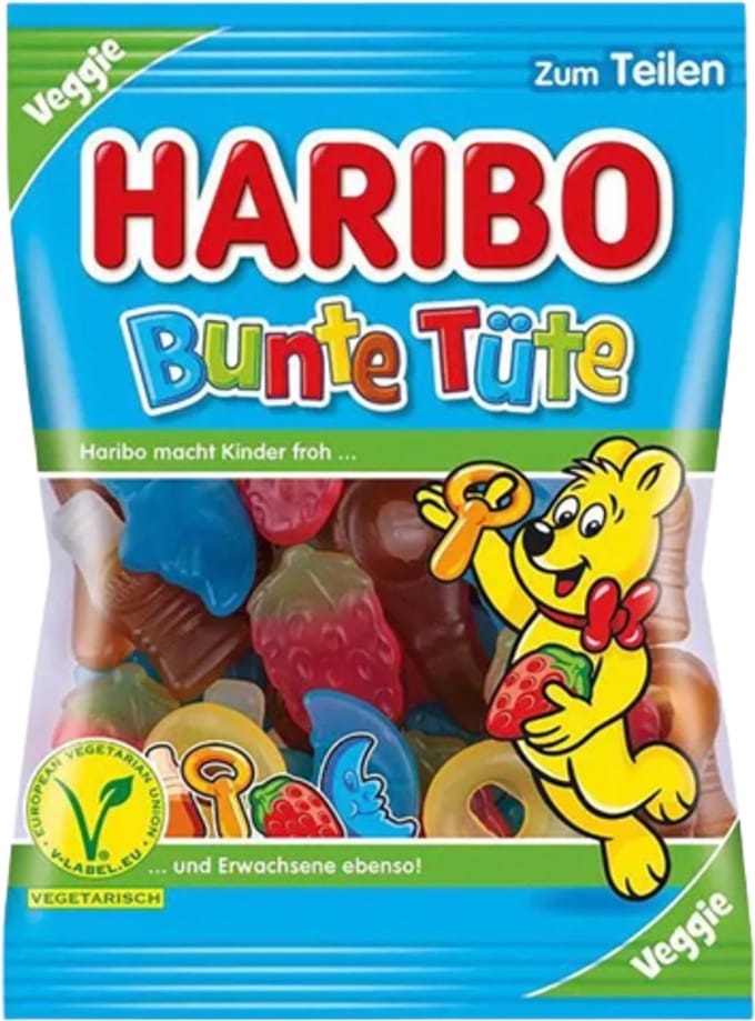 Haribo Bunte Tüte Veggie - 26x100gr Voordeeldoos