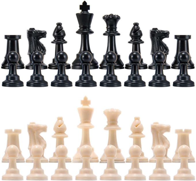 Shagam - Schaakstukken - Speelstukken - Staunton - Plastic - Schaken - 64 mm