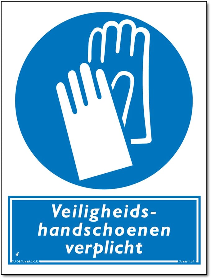 Veiligheidshandschoenen verplicht bord