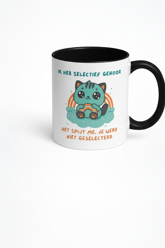 Selectief Gehoor Mok - Grappige Katten Mok voor Koffie en Thee