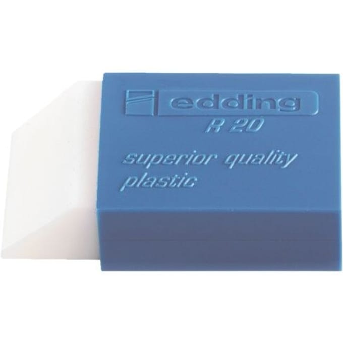 Gum edding R20 45x24x10mm met blauwe houder kunststof wit