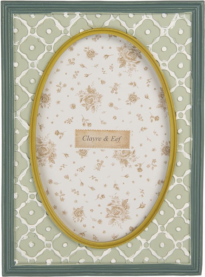 Clayre & Eef Fotolijst 10x15 cm Groen Kunststof