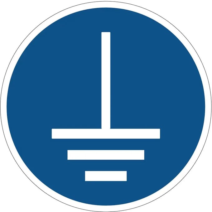 Aarding verplicht gebodsbord - M005 | gecoat dibond materiaal | 10 cm
