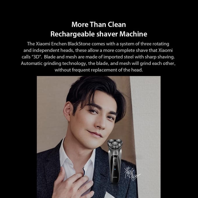 Youpin 3D Elektrisch Scheerapparaat Enchen BlackStone Elektrisch Scheerapparaat Wasbare Baardtrimmer voor mannen Oplaadbare scheerapparaat Machine gray