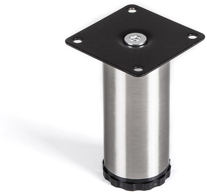 SOTECH meubelpoot Lukas, RVS geborsteld, rond, diameter: 42 mm, hoogte: 100 mm, verstelbaar