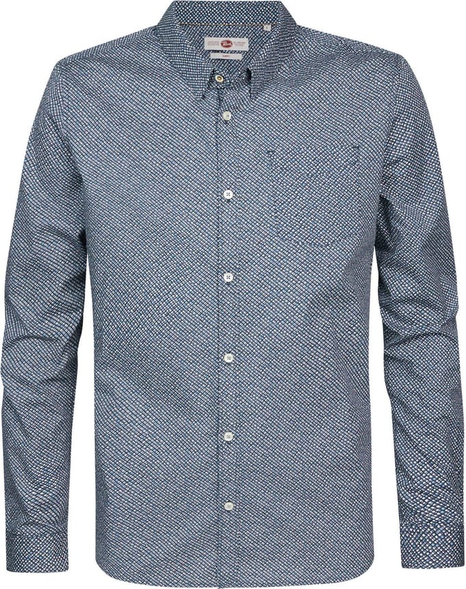 Petrol Industries - Heren All-over print overhemd - Blauw - Maat L