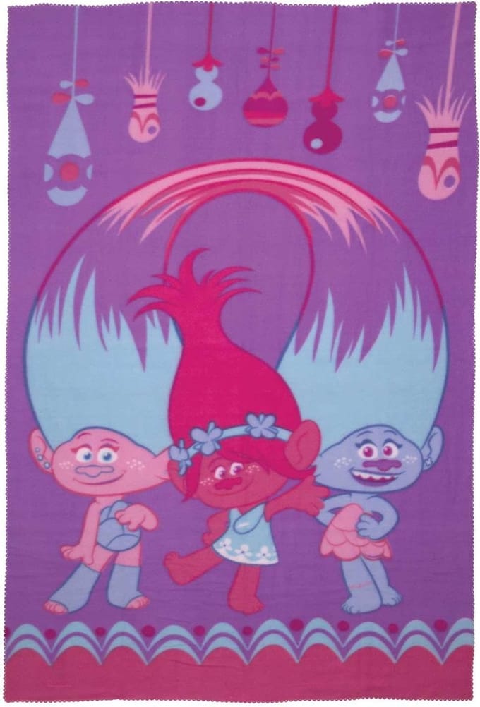 Trolls - Fleece deken - Paars - Trollen - Plaid - 150 x 100 cm.
