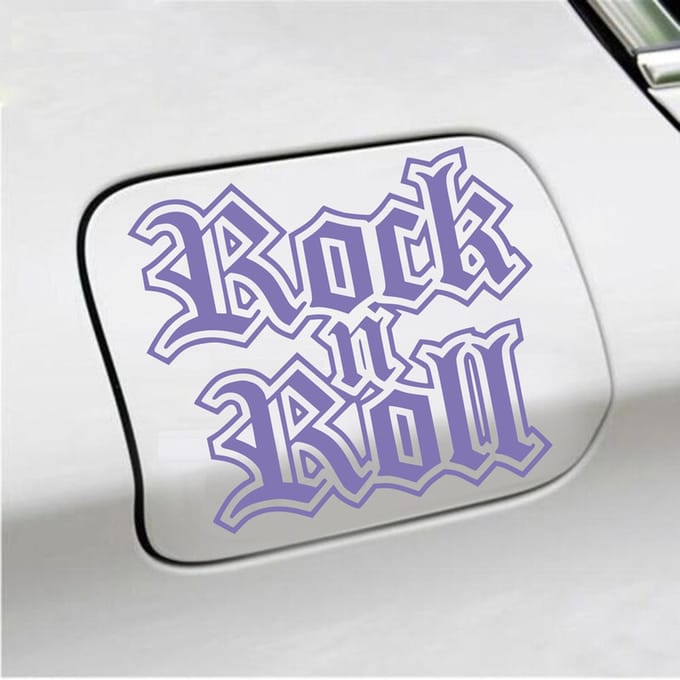 Bumpersticker - Rock N Roll - 13 X 15 - Paars