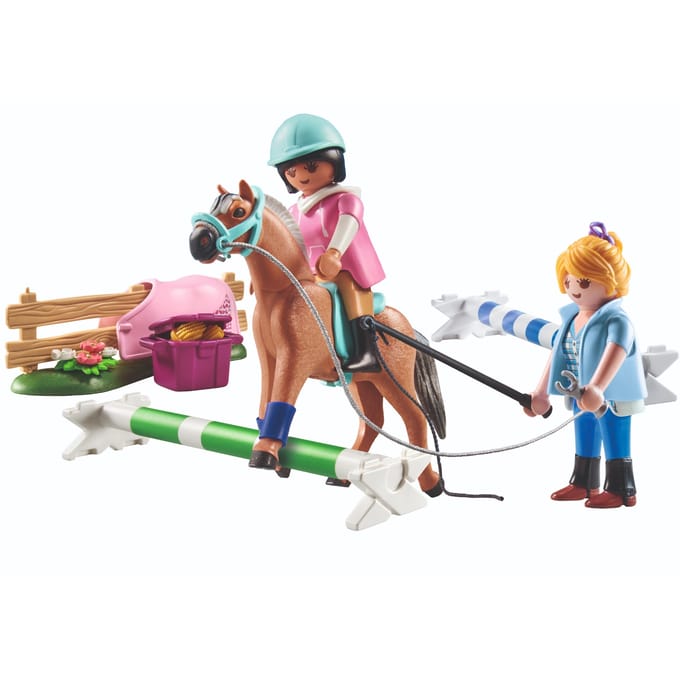 Ruiter en paard beeldje met instructeur Playmobil