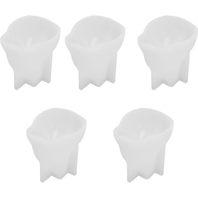 5 pièces Moule Chat Micro-ondes Sûr Silicone 3D Moule en Forme de Chat pour Pudding Lait Chocolat Gâteau white