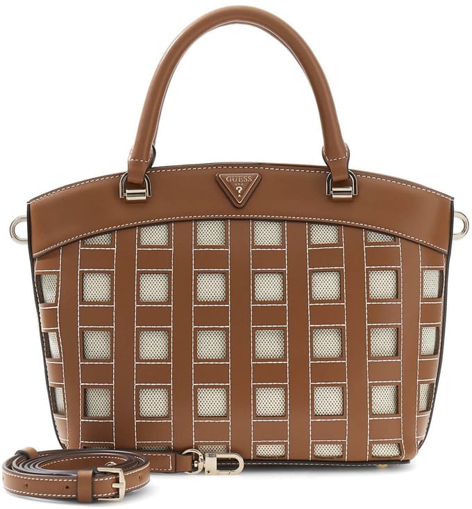 GUESS handtas schoudertas Frankie Girlfriend Satchel Caramel bruine