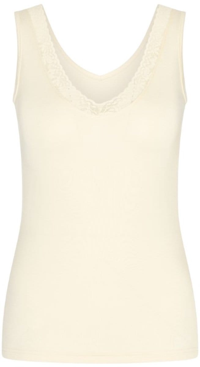 RJ Pure Color Bayonne Dames Singlet Lace Ivoor M