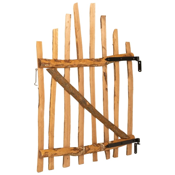 vidaXL - Gebogen - hekpoort - 100 - x - 120 - cm - Geïmpregneerd - Hazelhout - Bruin