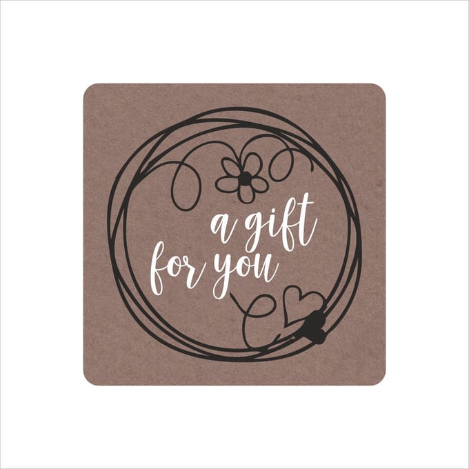 Sluitstickers - Sluitzegels - A Gift For You - Rol Van 250 Stuks - Etiketten - Kraft