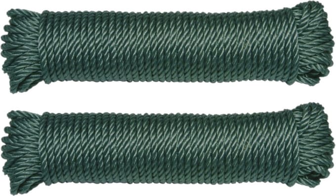 AMIG paracord touw - 2x - 20 meter - D5mm - 110kg - polypropyleen - groen