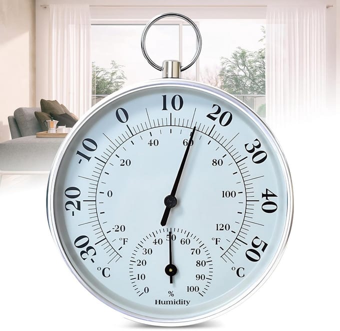Analoge Binnen- en Buiten-Thermohygrometer met Ophanghaak