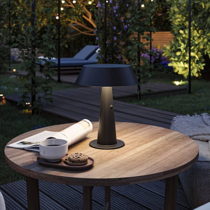 Paulmann LED-zonne-tafellamp Soala, antraciet, 31 cm, IP44